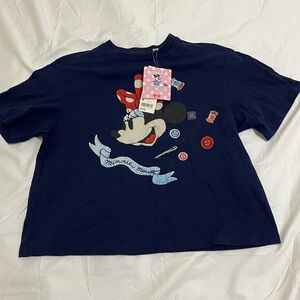 Disney Navy Blue Minnie Mouse Short Sleeve Tshirt Women’s Size Medium New